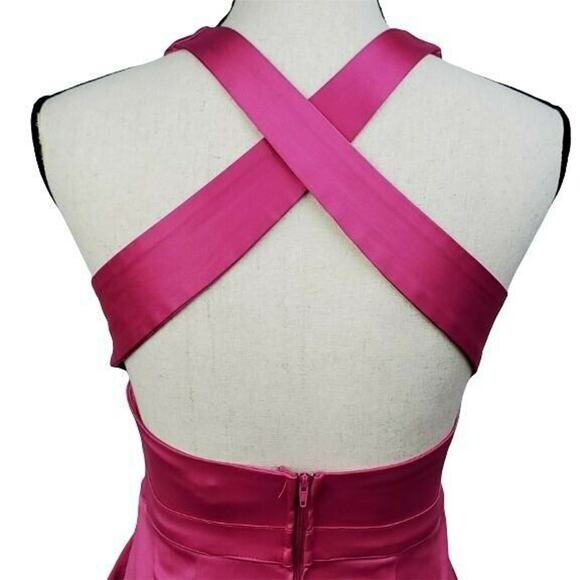 VTG Y2K Windsor Pink Satin Dress Juniors Sz 7 Mini Pockets‎ Party Barbiecore - Picture 5 of 7